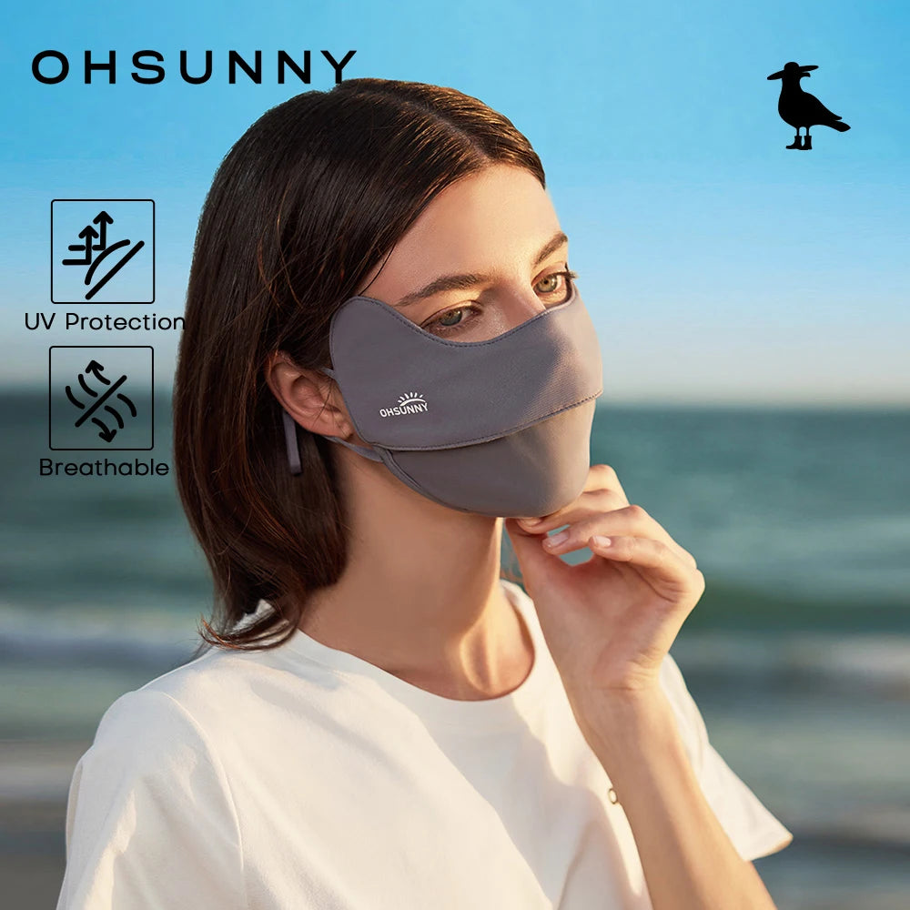 OhSunny Sunscreen Masks Half Face Cover Summer Cooling Ultra Breathable Cycling Mask Unisex UPF50+ Anti-UV Sun Block Balaclava