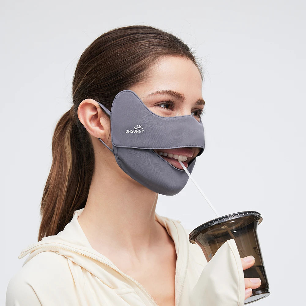 OhSunny Sunscreen Masks Half Face Cover Summer Cooling Ultra Breathable Cycling Mask Unisex UPF50+ Anti-UV Sun Block Balaclava