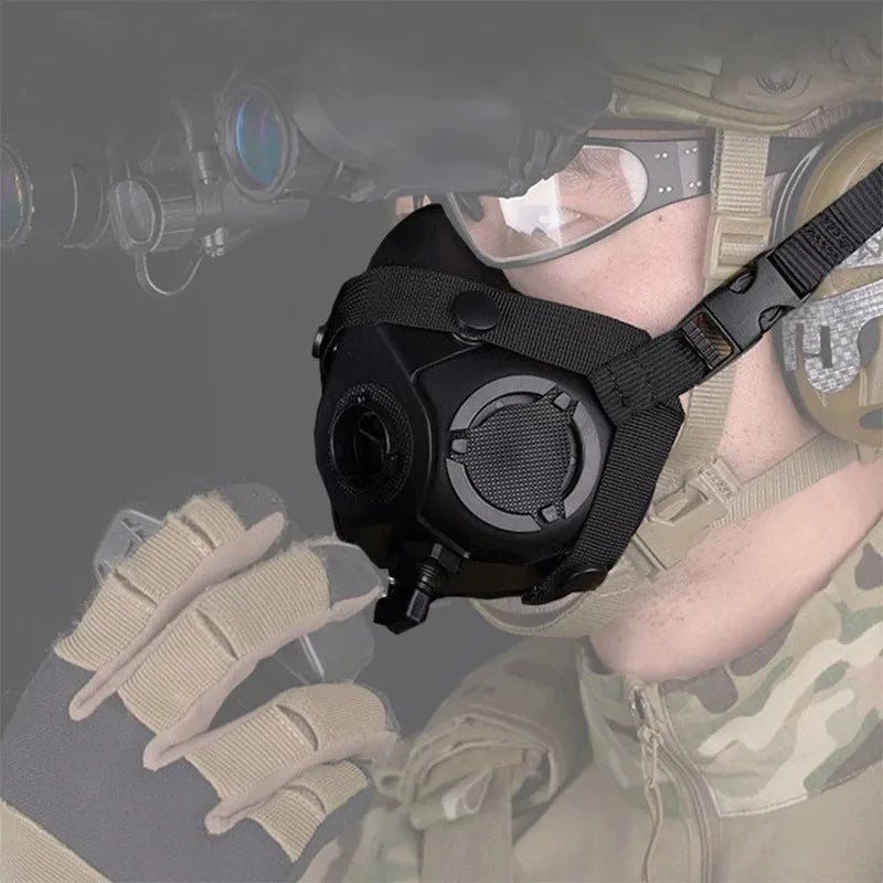 Outdoor Tactical Respirator CS Protective Equipment Multifunction Sport Half Face Mask Dust Filtering Breathing Mask
